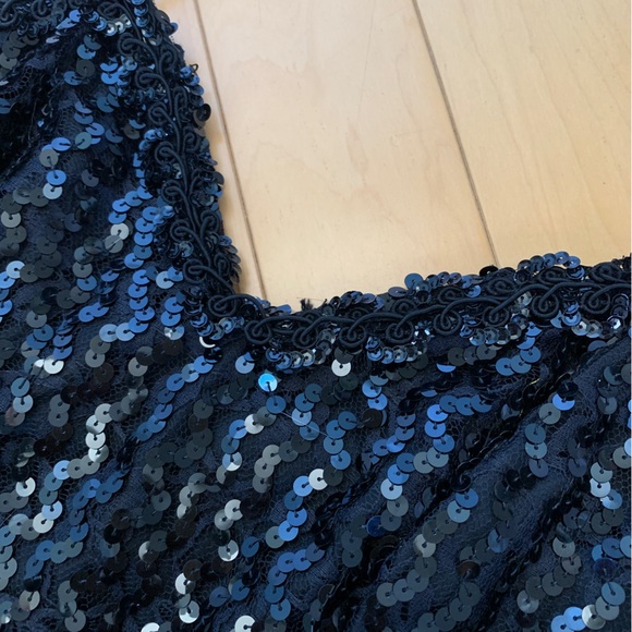 3/$20 Vintage Zum Zum black sequin mini dress, size small - Picture 7 of 12